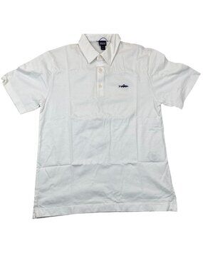 Patagonia Men's Polo Shirt XS Trout Fitz Roy White 100% Organic Cotton Casual
